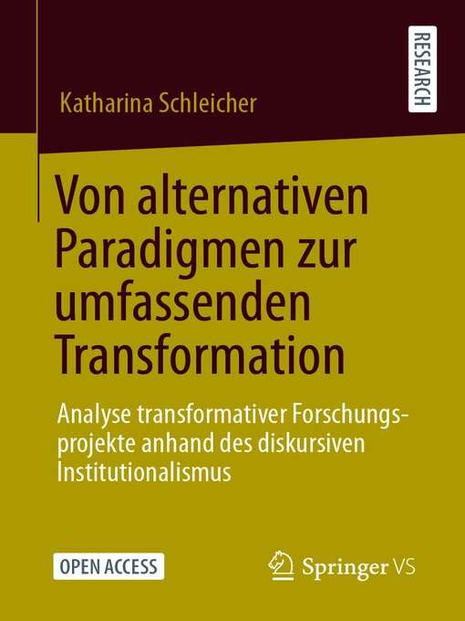 Title details for Von alternativen Paradigmen zur umfassenden Transformation by Katharina Schleicher - Available